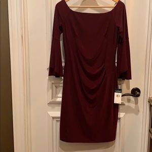 Ralph Lauren Burgundy/Red Flared Arms Dress Size 6